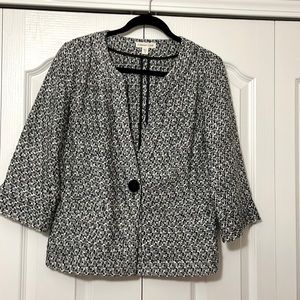 Coldwater Creek Black and White Tweed-Like Jacket, Size 12